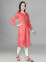 Load image into Gallery viewer, Seva Chikan Hand Embroidered Cotton Lucknowi Chikan Kurti