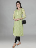 Load image into Gallery viewer, Seva Chikan Hand Embroidered Cotton Lucknowi Chikan Kurta