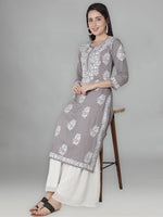 Load image into Gallery viewer, Seva Chikan Hand Embroidered Modal Cotton Lucknowi Chikankari Kurta
