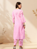 Load image into Gallery viewer, Seva Chikan Hand Embroidered Cotton Lucknowi Chikankari Kurta Set