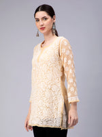 Load image into Gallery viewer, Seva Chikan Hand Embroidered Georgette Lucknowi Chikan Top With Slip