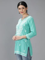 Load image into Gallery viewer, Seva Chikan Hand Embroidered Cotton Lucknowi Chikan Top