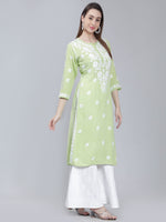 Load image into Gallery viewer, Seva Chikan Hand Embroidered Rayon Lucknowi Chikankari Kurta