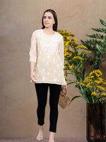 Load image into Gallery viewer, Seva Chikan Hand Embroidered Georgette Lucknowi Chikankari Top With Slip