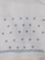 Load image into Gallery viewer, Seva Chikan Hand Embroidered Blue/Pink Terivoil Cotton Lucknowi Chikankari Unstitched Suit Piece-SEV15002