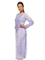 Load image into Gallery viewer, Seva Chikan Hand Embroidered Mauve Cotton Lucknowi Chikan Kurta-SCL0638