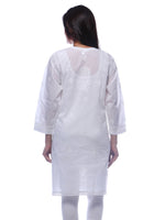 Load image into Gallery viewer, Seva Chikan Hand Embroidered White Cotton Lucknowi Chikan Kurti-SCL0301