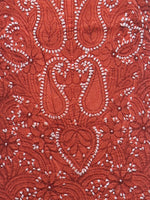 Load image into Gallery viewer, Seva Chikan Hand Embroidered Rust Orange Cotton Lucknowi Chikankari Unstitched Suit Piece -SCL0017