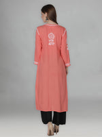 Load image into Gallery viewer, Seva Chikan Hand Embroidered Modal Cotton Lucknowi Chikan Kurti