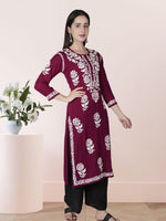 Load image into Gallery viewer, Seva Chikan Hand Embroidered Modal Cotton Lucknowi Chikankari Kurta