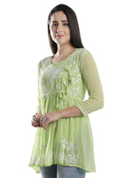 Load image into Gallery viewer, Seva Chikan Hand Embroidered Georgette Lucknowi Chikan Top