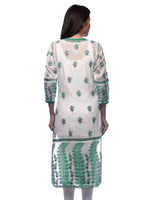 Load image into Gallery viewer, Seva Chikan Hand Embroidered White Chanderi Silk Lucknowi Chikan Kurti-SCL0250