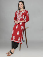 Load image into Gallery viewer, Seva Chikan Hand Embroidered Modal Cotton Lucknowi Chikankari Kurta