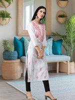 Load image into Gallery viewer, Seva Chikan Hand Embroidered White Cotton Lucknowi Chikankari Kurta