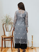 Load image into Gallery viewer, Seva Chikan Hand Embroidered Georgette Lucknowi Chikankari Kurta With Inner