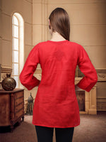 Load image into Gallery viewer, Seva Chikan Hand Embroidered Cotton Lucknowi Chikan Top