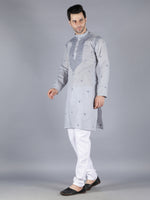 Load image into Gallery viewer, Seva Chikan Hand Embroidered Cotton Lucknowi Chikan Mens Stitched Kurta
