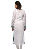 Load image into Gallery viewer, Seva Chikan Hand Embroidered White Cotton Lucknowi Chikan Kurti-SCL0624