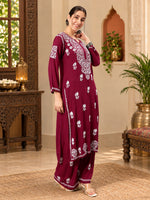 Load image into Gallery viewer, Seva Chikan Hand Embroidered Rayon Lucknowi Chikankari Kurta Set