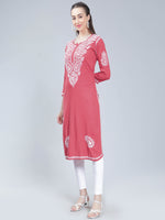 Load image into Gallery viewer, Seva Chikan Hand Embroidered Rayon Lucknowi Chikankari Kurta