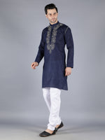 Load image into Gallery viewer, Seva Chikan Hand Embroidered  Lucknowi Chikan Mens Kurta