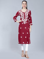 Load image into Gallery viewer, Seva Chikan Hand Embroidered Rayon Lucknowi Chikankari Kurta