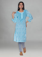 Load image into Gallery viewer, Seva Chikan Hand Embroidered Cotton Lucknowi Chikankari Kurta