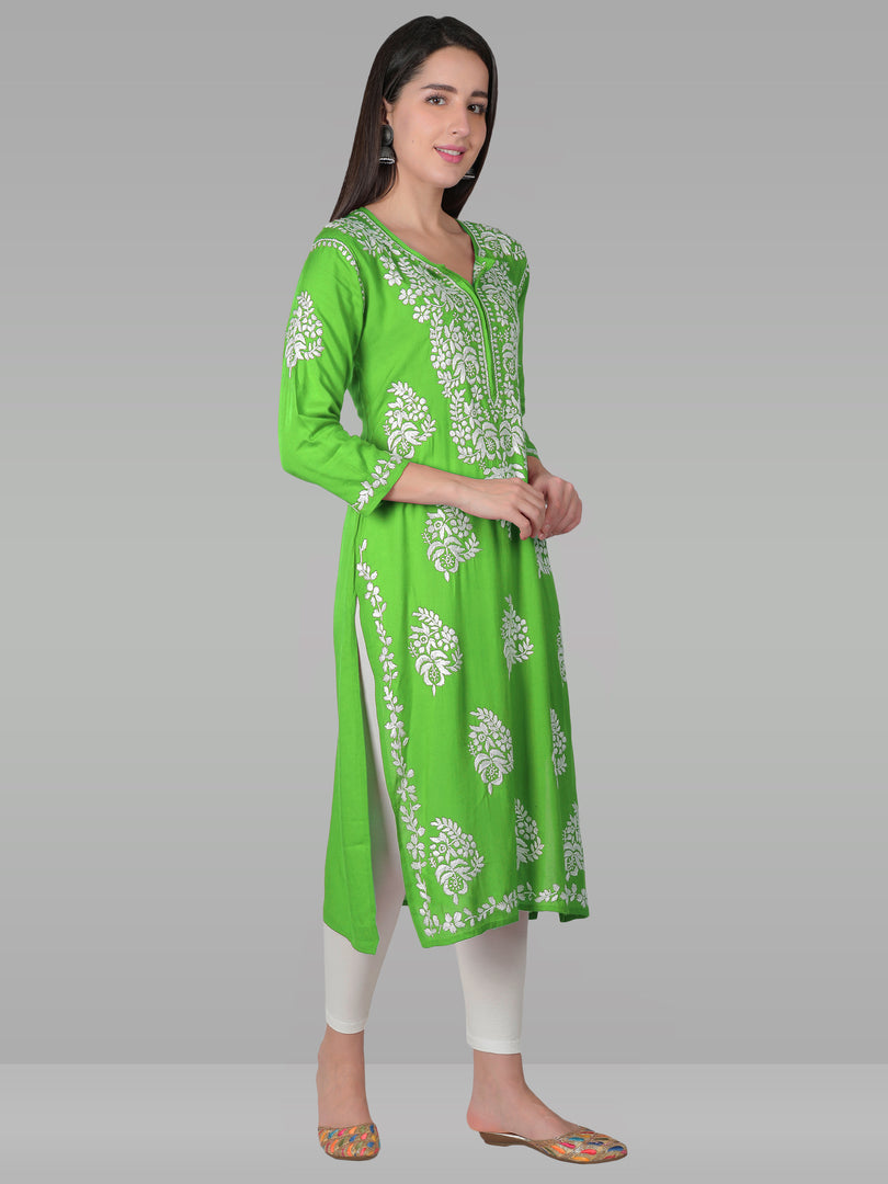 Seva Chikan Hand Embroidered Modal Cotton Lucknowi Chikankari Kurta