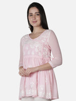 Load image into Gallery viewer, Seva Chikan Hand Embroidered Georgette Lucknowi Chikan Top