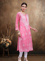 Load image into Gallery viewer, Seva Chikan Hand Embroidered Mal-Mal Lucknowi Chikankari Kurta