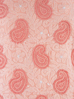 Load image into Gallery viewer, Seva Chikan Hand Embroidered Peach Cotton Lucknowi Chikan Unstitched Suit Piece-SCL1442