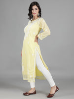 Load image into Gallery viewer, Seva Chikan Hand Embroidered  Georgette Lucknowi Chikankari kurta with Slip