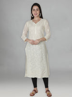 Load image into Gallery viewer, Seva Chikan Hand Embroidered Cotton Lucknowi Chikankari Kurta