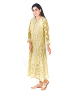 Load image into Gallery viewer, Seva Chikan Hand Embroidered Yellow Georgette Lucknowi Chikankari Anarkali-SCL1348