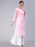 Load image into Gallery viewer, Seva Chikan Hand Embroidered Terivoil Cotton Lucknowi Chikan Kurti