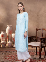 Load image into Gallery viewer, Seva Chikan Hand Embroidered Cotton Lucknowi Chikankari Kurta
