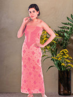Load image into Gallery viewer, Seva Chikan Hand Embroidered Peach Kota Lucknowi Chikankari Unstitched Kurti Piece SCL1109