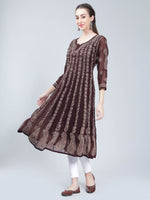 Load image into Gallery viewer, Seva Chikan Hand Embroidered Georgette Lucknowi Chikankari Anarkali