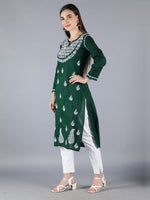 Load image into Gallery viewer, Seva Chikan Hand Embroidered Cotton Lucknowi Chikan Kurti