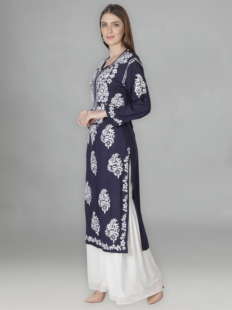Seva Chikan Hand Embroidered Modal Cotton Lucknowi Chikankari Kurta