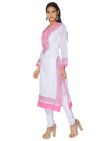 Load image into Gallery viewer, Seva Chikan Hand Embroidered White Cotton Lucknowi Chikan Kurta-SCL0917