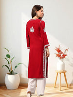 Load image into Gallery viewer, Seva Chikan Hand Embroidered Rayon Lucknowi Chikankari Kurta