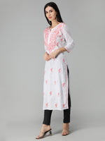 Load image into Gallery viewer, Seva Chikan Hand Embroidered White Cotton Lucknowi Chikankari Kurta