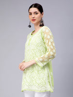 Load image into Gallery viewer, Seva Chikan Hand Embroidered Georgette Lucknowi Chikan Top With Slip