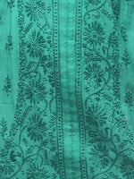 Load image into Gallery viewer, Seva Chikan Hand Embroidered Sea Green Chanderi Silk Lucknowi Chikan Kurti-SCL0602