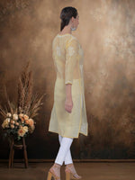Load image into Gallery viewer, Seva Chikan Hand Embroidered Terivoil Cotton Lucknowi Chikan Kurti