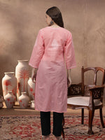 Load image into Gallery viewer, Seva Chikan Hand Embroidered Terivoil Cotton Lucknowi Chikankari Kurta