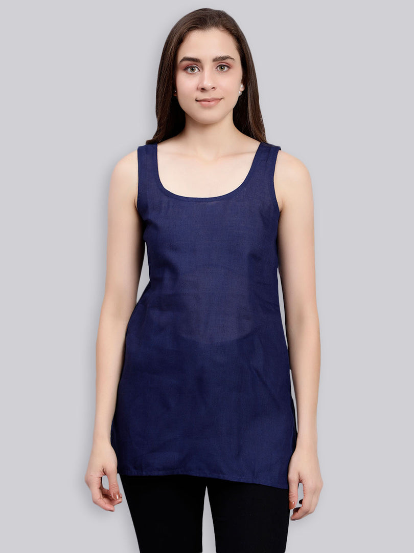 Seva Chikan Cotton Short Slips Combo of Black (Pack of 2)