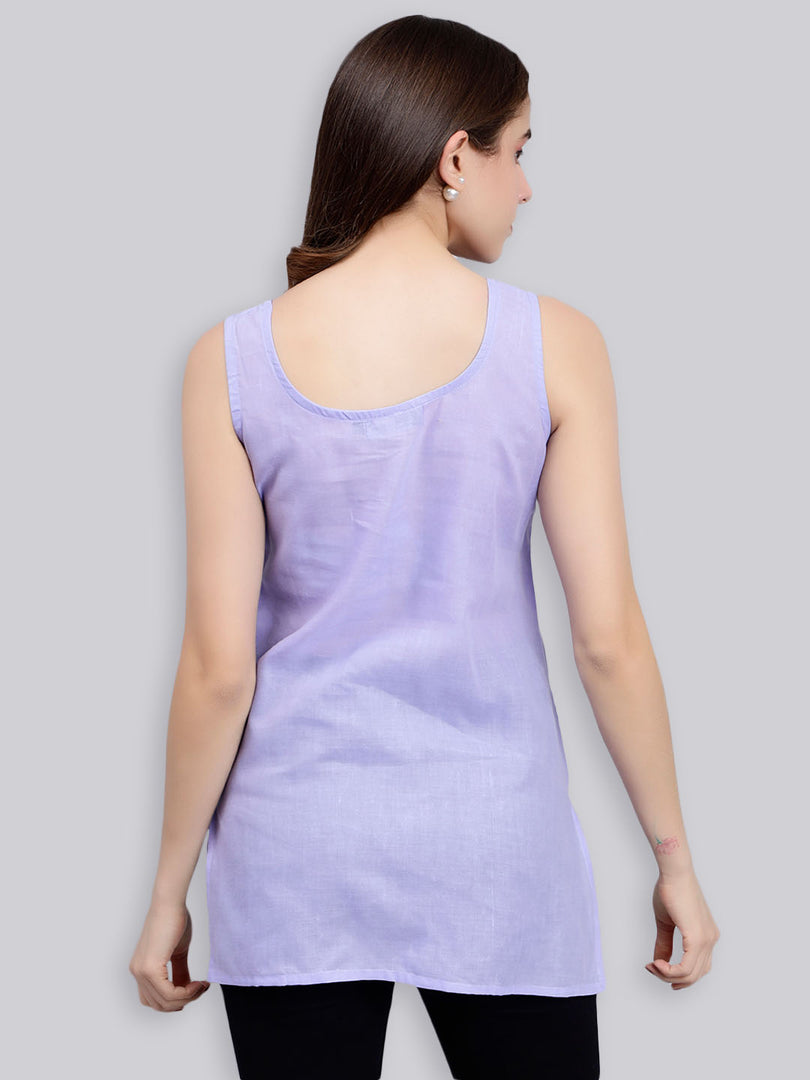 Seva Chikan Cotton Short Slips Combo of White (Pack of 2)