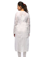 Load image into Gallery viewer, Seva Chikan Hand Embroidered White Cotton Lucknowi Chikan Kurta-SCL0632